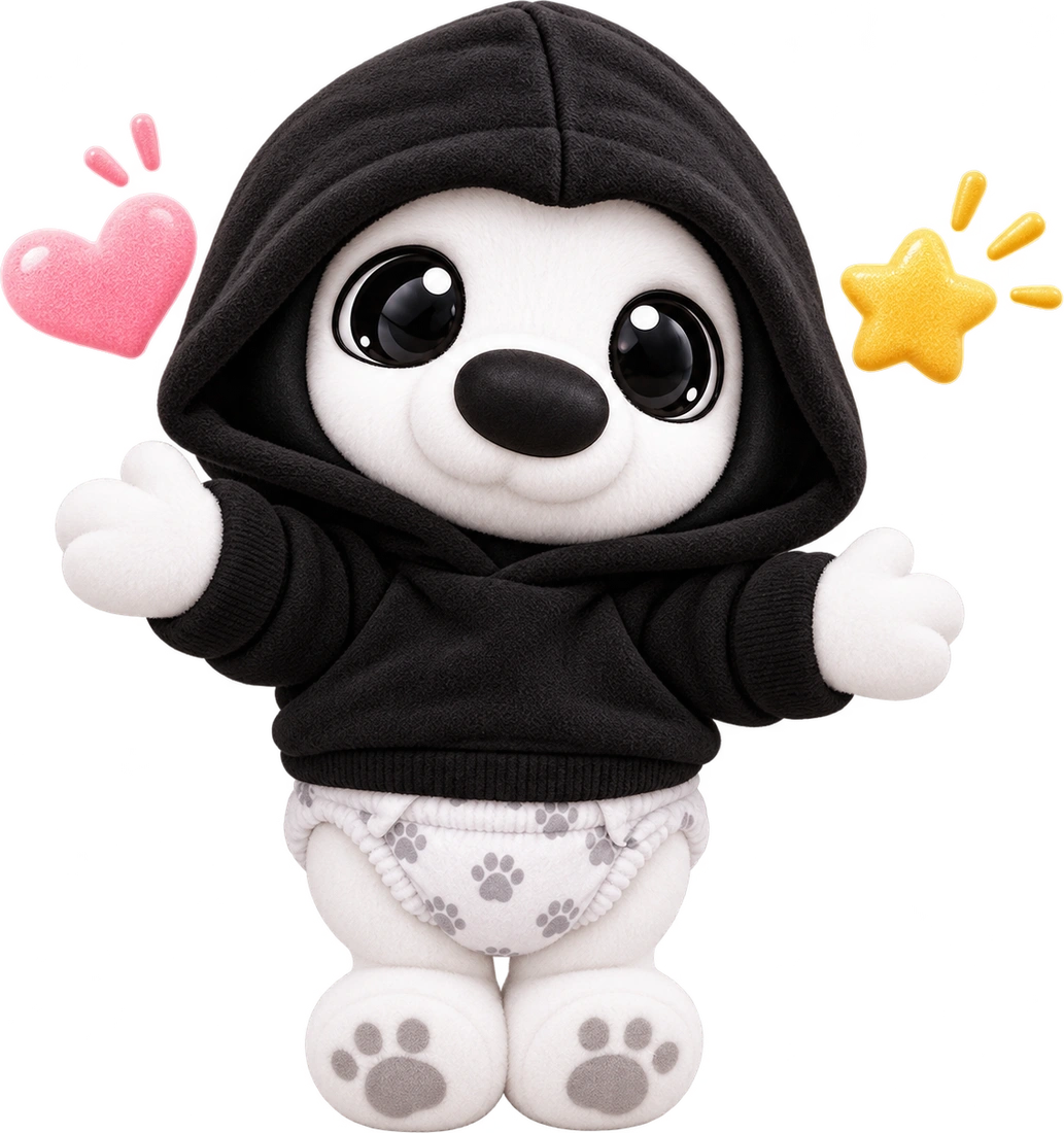 Baby REDO opens his arms for a hug