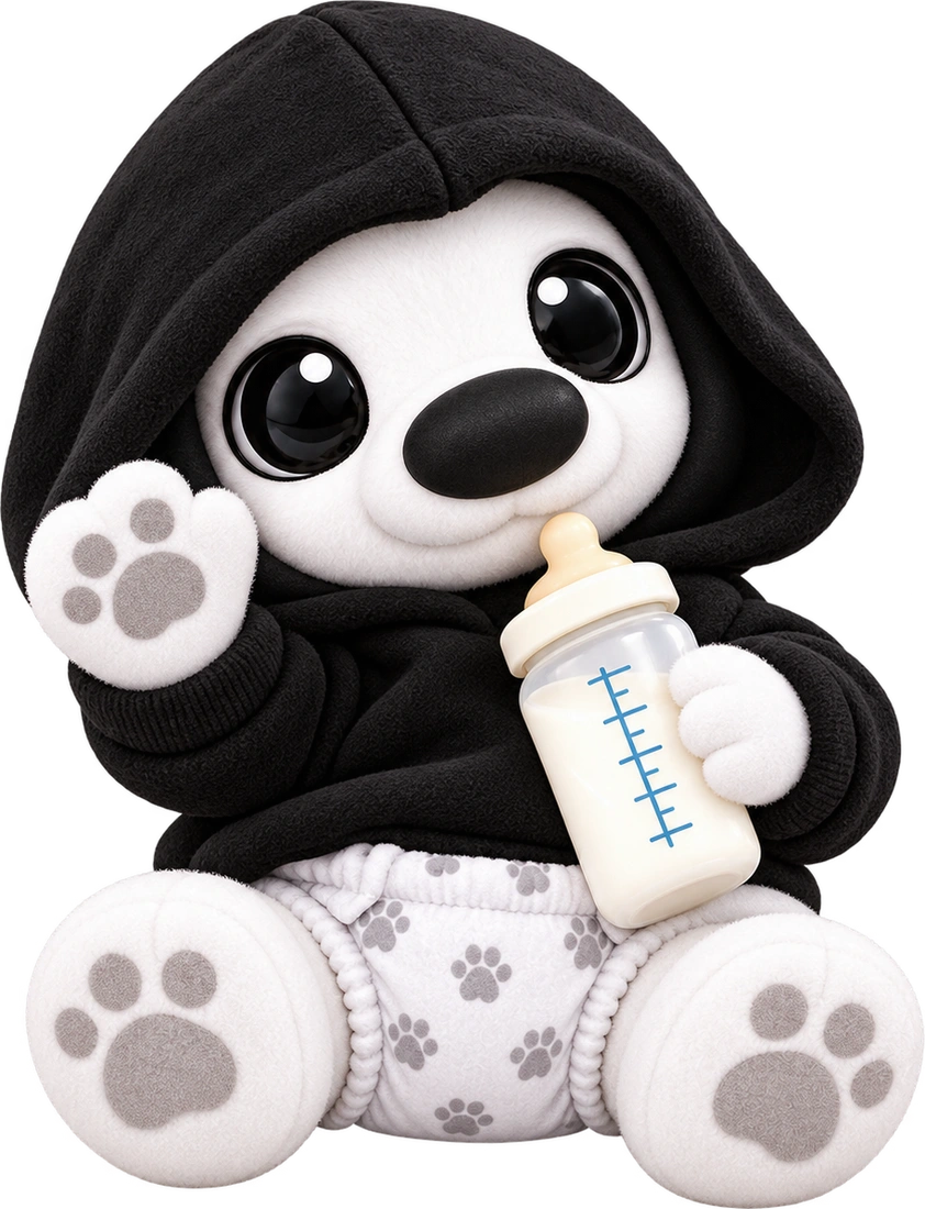 Baby REDO waves while holding his milk bottle